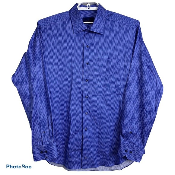 🔥 David Donahue Zigzag Striped Long Sleeve Shirt 🔥sale - Picture 8 of 8